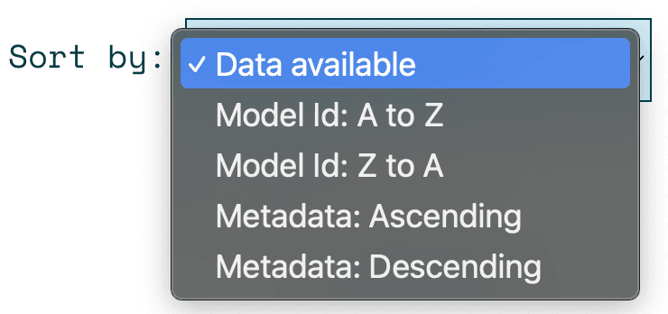 Sort by selector